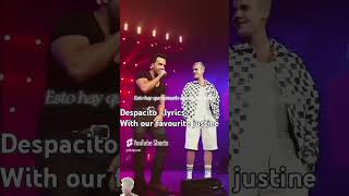 Despacito lyrics With justine youtube love justinebieber justinebiebers song despacito me [upl. by Wyne]