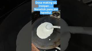 ASMR dosa making on iron pan non stick pans are harmful youtubeshorts trending kitchentips [upl. by Rustin]