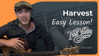 How to play Harvest by Neil Young  Easy Guitar Lesson [upl. by Yddeg]