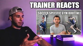 Trainer Reacts To Become Elites Soccer Specific Gym Routine [upl. by Arrak]