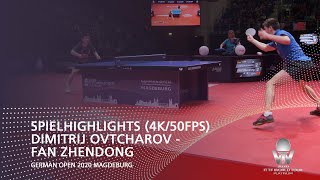 Spielhighlights 4K50fps Dimitrij Ovtcharov  Fan Zhendong I German Open HerrenEinzel VF [upl. by Ylime]