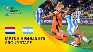 Netherlands v Argentina  FIFA U20 Womens World Cup Colombia 2024  Match Highlights [upl. by Anaugahs]