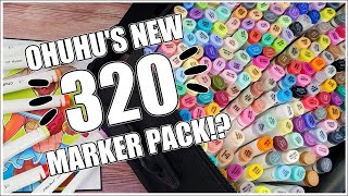 FIRST LOOK with The Ohuhu 320 Markers Pack🤩 [upl. by Nnaerb55]