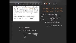 let x be the least number divisible by 13 such that when x is divided by 45678 and 12 the [upl. by Ahsein812]