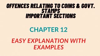 Chapter 12 IPC  Offences Relating To Coins amp Government Stamps  Judiciary [upl. by Lamee]