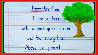 Poem on TreePoem on Tree in EnglishTree PoemTree Poem In EnglishCalligraphy Creators l [upl. by Leiva]