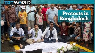 Students protest in Bangladesh after bus runs over two teenagers [upl. by Onairda627]