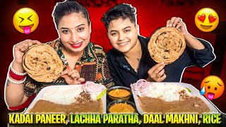 ASMR Eating Kadai Paneer  Daal Makhni With Lacchha Paratha amp Rice  YashalsMukbang [upl. by Ahseia427]