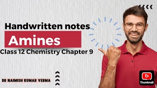 Class 12 Amines  notes class 12  Organic chemistry I Handwritten nites for neet iit3millionviews [upl. by Almire]