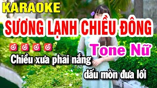 Sương Lạnh Chiều Đông Karaoke Tone Nữ Nhạc Sống  Huỳnh Lê [upl. by Nina232]