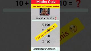 Can you solve this🤔 Math Quiz  IQ test  Mind boggling mathtricks viral matholympiad shorts [upl. by Mireielle173]