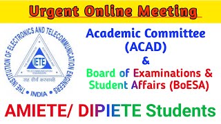 AMIETE  DIPIETE Students Meeting by IETE Delhi [upl. by Nnalatsyrc]