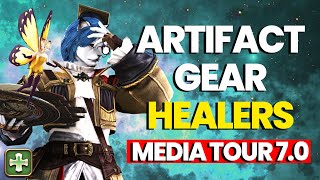 FFXIV Dawntrail Media Tour  Healer Artifact Job Gear 70 WHM SCH AST amp SGE [upl. by Dnalyram]