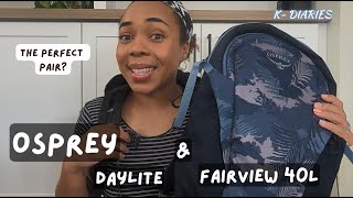 OSPREY DAYLITE WITH OSPREY FAIRVIEW 40L VS FARPOINT 55L  Korea Diaries EP 3 [upl. by Aleemaj]