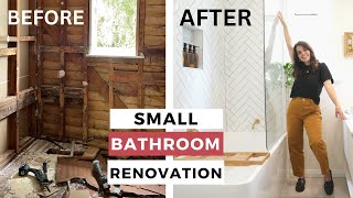 DIY Small Bathroom Renovation w EXTREME Before amp After  Homestead Makeover [upl. by Shishko]