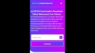 sssTiktok Downloader  Download Tiktok Watermark Free Videos [upl. by Odlabu]