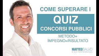 Come Superare Quiz Concorsi Pubblici [upl. by Domeniga]