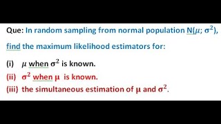 Estimation Lecture5 Maximum Likelihood Estimation MLE [upl. by Eyde]