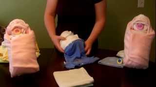 How to make a diaper quotSwaddle Babyquot Diaper Cake [upl. by Boycie629]