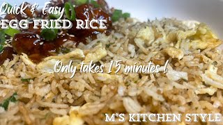 Homemade Egg Fried Rice  Quick amp Easy  MS KITCHEN STYLE [upl. by Irwin]