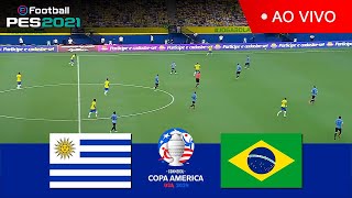 URUGUAI 4 0 x 0 2 BRASIL  QUARTAS DE FINAL  COPA AMÉRICA 2024  eFootball [upl. by Odnalo]