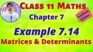 TN 11th Maths Matrices and Determinants Example 714 Chapter 7 AlexMaths TamilNadu Syllabus [upl. by Rechaba]