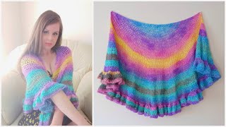 CROCHET EASY HALF CIRCLE WRAP  Crochet The Unique Unicorn Tutorial amp Free Pattern [upl. by Hako]