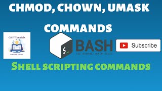 Chmod chown umask commands in unix shell with examples [upl. by Durkee]