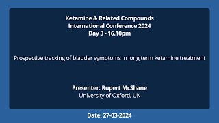 Prospective tracking of bladder symptoms in long term ketamine treatment [upl. by Beckerman]