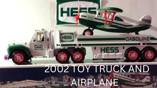 HESS 2002 TOY TRUCK AND AIRPLANE NOT FIRST TRUCK WITH RAMPFIRST AND ONLY HUMAN FACE IN THE FLEET [upl. by Nanreik]