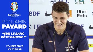 quotActuellement je suis plutôt sur le banc côté gauche quot La conférence de presse de Benjamin Pavard [upl. by Aropizt]