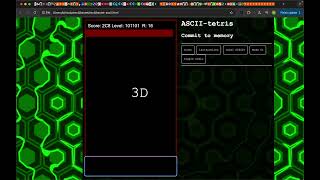 TETRASCII COMMIT TO MEMORY TETRIS  ASCII memory experiment [upl. by Aronaele]