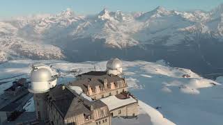 Gornergrat 3100 KulmHotel  Drone  Timelapse  4k 50fps [upl. by Pearline]