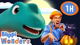 Blippis Dinosaur Halloween Party 1 Hour of Blippi Halloween  Educational Videos for Kids [upl. by Loralee]