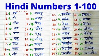 Hindi Numbers 1 to 100 । Hindi Numbers 1 to 50 । Learn Hindi Number 1100 Ginti 100 tak [upl. by Laural]