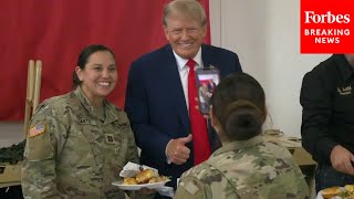 BREAKING NEWS Trump Serves Meals To Texas National Guard Border Patrol Alongside Gov Greg Abbott [upl. by Dorlisa]