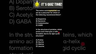 The amino acid tryptophan can act as a precursor for which of the following neurotransmitters [upl. by Hendrika]