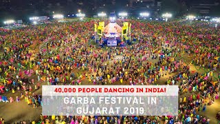 40000 People Dancing in India Garba Festival in Gujarat [upl. by Nnalatsyrc]