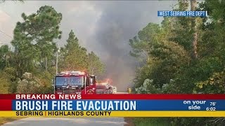 Highlands County crews battling brush fire 1 home evacuated [upl. by Orlene]