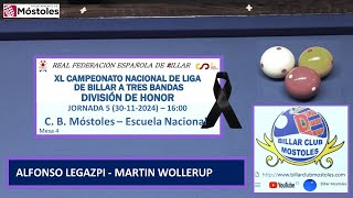 ALFONSO LEGAZPI  MARTIN WOLLERUP LIGA ESPAÑA DIV HONOR 2425 J5 30112024 1600 M4 [upl. by Nalaf]