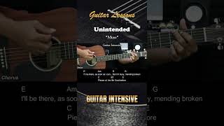 Unintended  Muse  EASY Guitar Tutorial  Chords  Lyrics  Guitar Lessons guitarlessons [upl. by Brit]