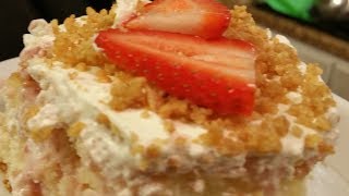 How To Make Strawberry Cheesecake Poke Cake [upl. by Liebowitz]