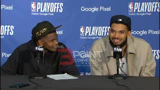 Timberwolves Anthony Edwards amp KAT postgame presser after their 9890 Game 7 win over the Nuggets [upl. by Enitsua]