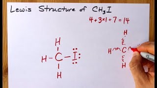 Lewis Structure of CH3I iodomethane methyl iodide [upl. by Matthaeus]