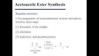 Acetoacetic Ester Synthesis [upl. by Nyrb]