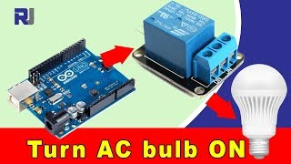 How to use 5V Relay with Arduino to turn ON and OFF AC bulb or DC load [upl. by Lasko339]