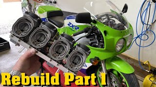 Kawasaki ZXR 750 H1 Strip Down  Detailed Engine Rebuild Part 1 [upl. by Torey]