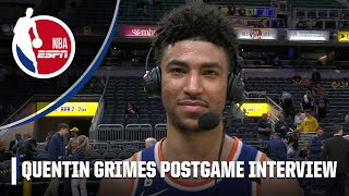 Quentin Grimes describes making Knicks history in win vs Pacers  NBA on ESPN [upl. by Thaddaus244]