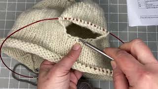 Recap Part 3  How to knit a sweater from the top down  picking up sleeves using magic loop [upl. by Llednyl]