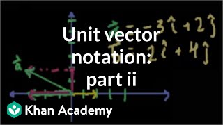 Unit vector notation part 2  Twodimensional motion  Physics  Khan Academy [upl. by Antony289]